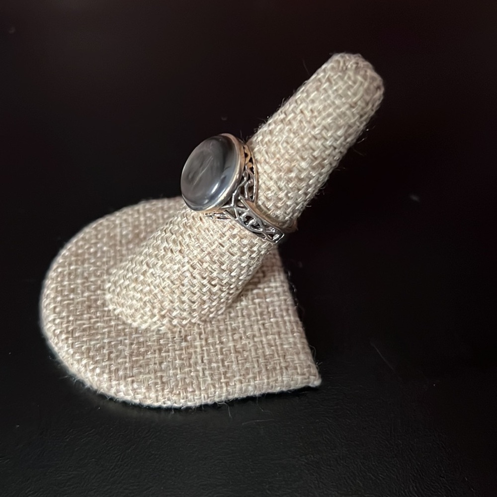 Silver Moonstone Statement Ring - image 2